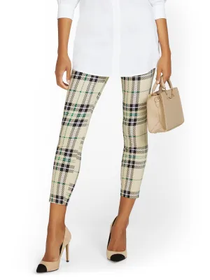 Whitney High-Waisted Pull-On Slim-Leg Ankle Pant - Plaid