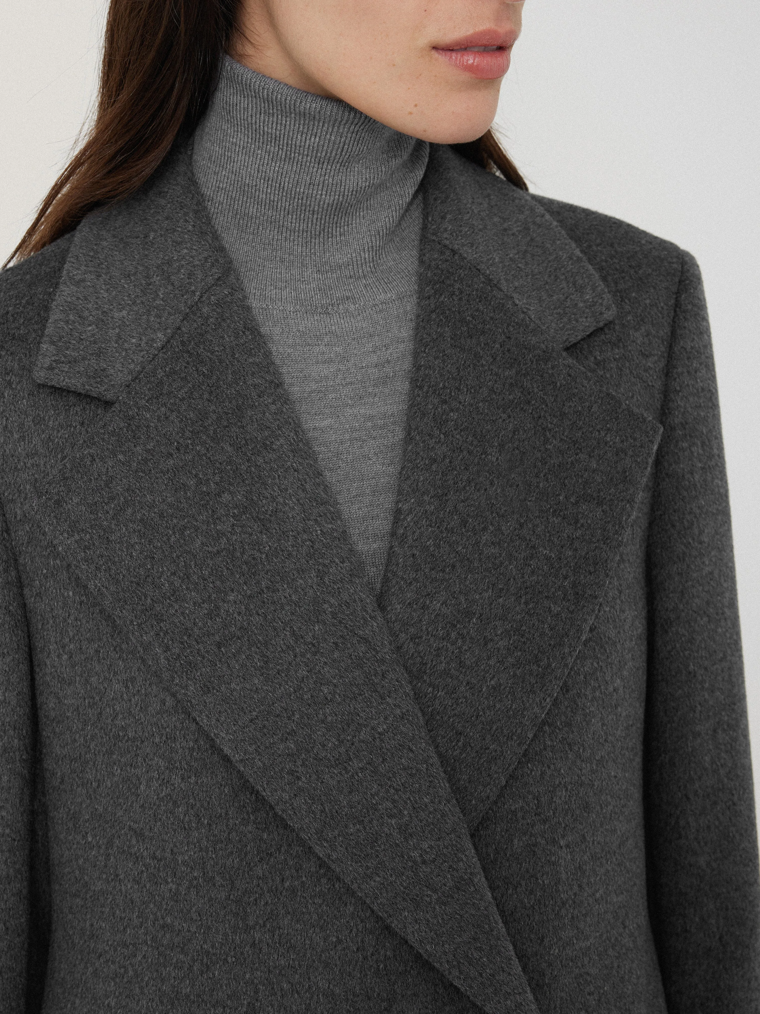 Wool Maxi City Coat | Charcoal