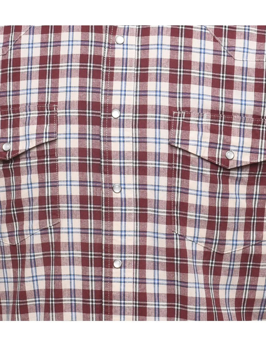 Wrangler Checked Maroon Shirt - XL